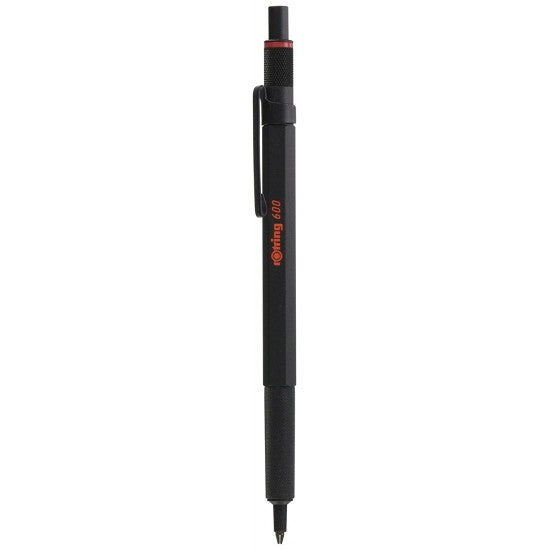 Rotring | 600 Series | Black 1.0mm Ball Pen | Metal Body | Non-Slip | Metal Knurled Grip Rotring